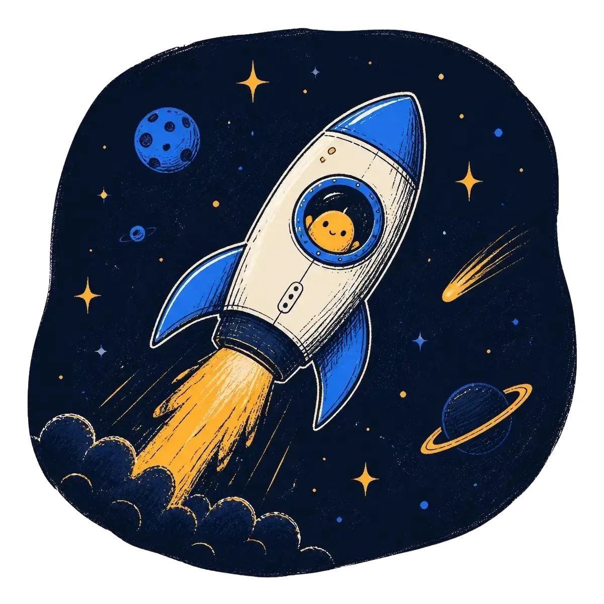 A rocket representing fast launches with eveAi