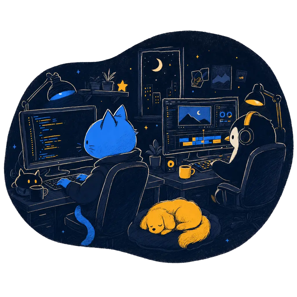 The team writing code for a client project